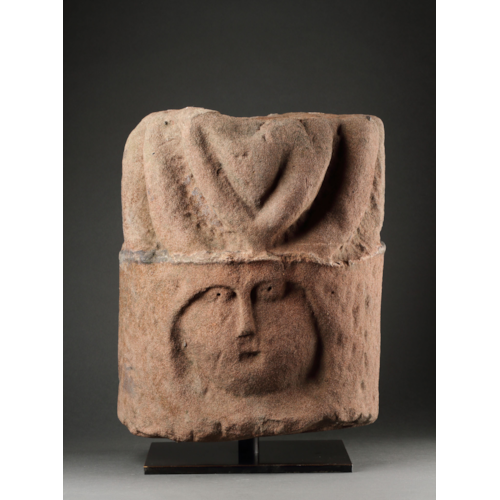 A Large Rare British Celtic Apotropaic Sandstone Head of ‘Cernunnos’